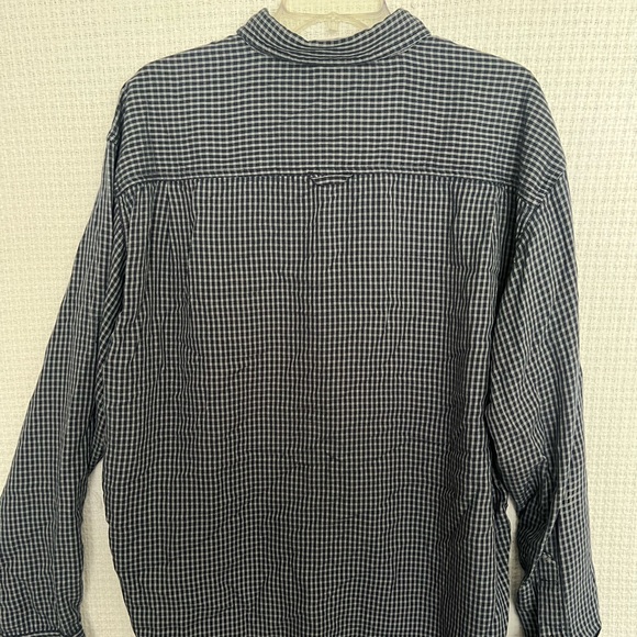 North Face Hiking Button Up Blue & Grey Plaid - Picture 3 of 5